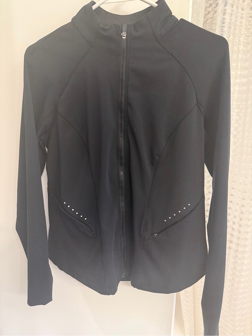 Asics Black Zip-Up Utility Jacket with Stud Detail
